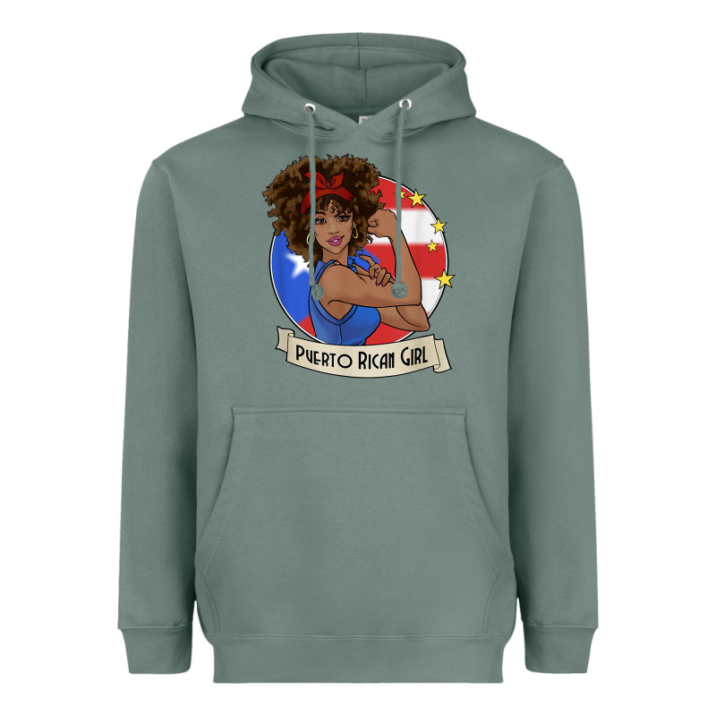 Puerto Rican Girl Strong T Shirt Puerto Rico Pride Boricua Heavyweight Hoodie by linhVisuals | Teevron