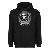 Black santa muerte female deity mexican satanic dead sugar skull tank top Heavyweight Hoodie - linhVisuals
