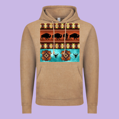Native American Aztec Seamless Pattern 2 Vintage Hoodie Designed By Bundleandbundleshop