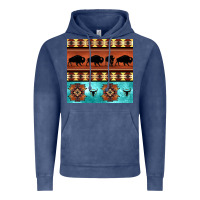 Vintage Denim native american aztec seamless pattern 2 Vintage Hoodie - BundleAndBundleShop