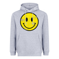 Heather Grey vintage retro happy smiley face 80's 90's aesthetic t shirt Heavyweight Hoodie - linhVisuals