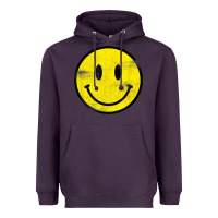 Plum vintage retro happy smiley face 80's 90's aesthetic t shirt Heavyweight Hoodie - linhVisuals