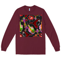 Burgundy halloween bad witch seamless pattern Long Sleeve Tee - BundleAndBundleShop