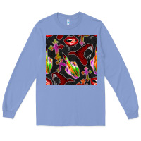 Colony Blue halloween bad witch seamless pattern Long Sleeve Tee - BundleAndBundleShop