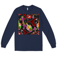Navy halloween bad witch seamless pattern Long Sleeve Tee - BundleAndBundleShop