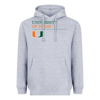 Heather Grey The university of miami Heavyweight Hoodie - linhVisuals