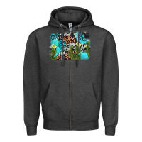 Charcoal Heather cactus gemstone background Zipper Hoodie - AdoDesignShop