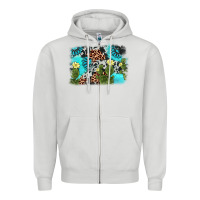 Dove Grey cactus gemstone background Zipper Hoodie - AdoDesignShop