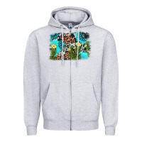 Heather Grey cactus gemstone background Zipper Hoodie - AdoDesignShop