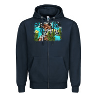 Navy cactus gemstone background Zipper Hoodie - AdoDesignShop