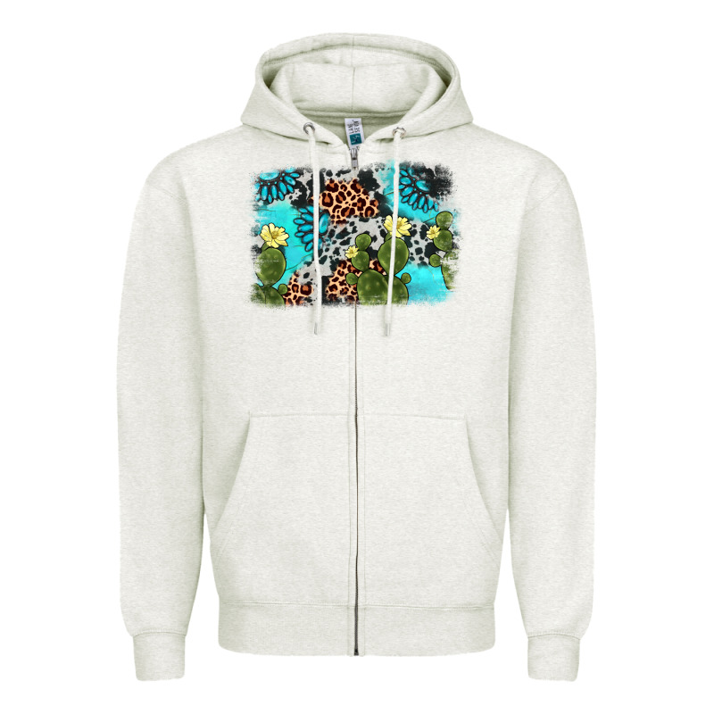 Cactus Gemstone Background Zipper Hoodie by AdoDesignShop | Teevron