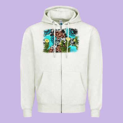Cactus Gemstone Background Zipper Hoodie Designed By Adodesignshop