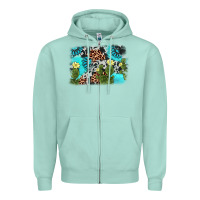 Seafoam cactus gemstone background Zipper Hoodie - AdoDesignShop
