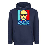 Navy who is your vladdy Heavyweight Hoodie - linhVisuals