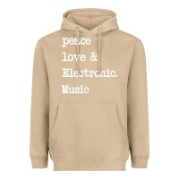 Mushroom peace love & electronic music  edm techno t shirt Heavyweight Hoodie - linhVisuals