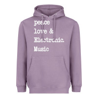 Lavender peace love & electronic music  edm techno t shirt Heavyweight Hoodie - linhVisuals
