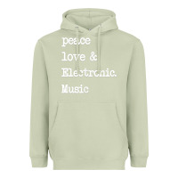 Matcha peace love & electronic music  edm techno t shirt Heavyweight Hoodie - linhVisuals