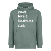 Sage peace love & electronic music  edm techno t shirt Heavyweight Hoodie - linhVisuals