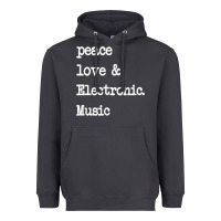 Smoke peace love & electronic music  edm techno t shirt Heavyweight Hoodie - linhVisuals