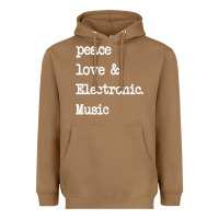 Toasted Coconut peace love & electronic music  edm techno t shirt Heavyweight Hoodie - linhVisuals