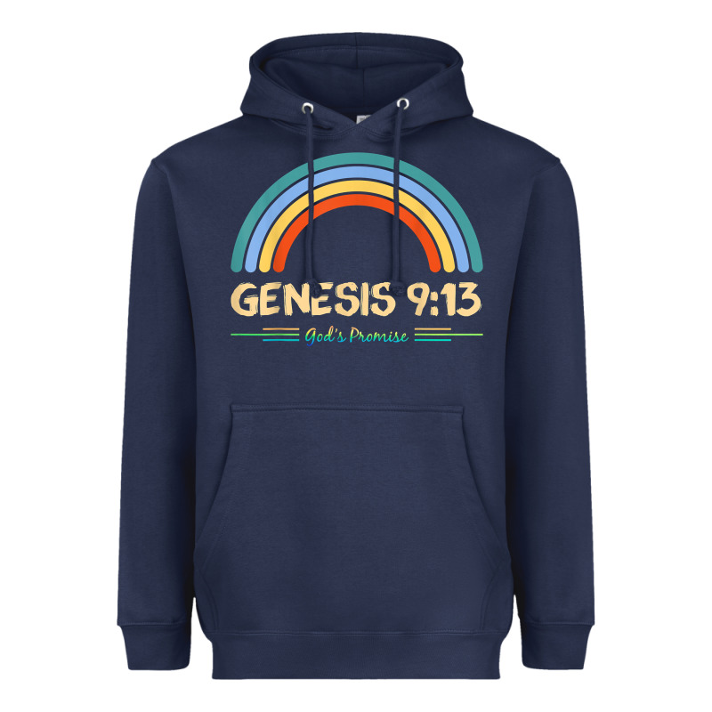 Genesis 913 God's Promise Faithfully Rainbow Bible Verse T Shirt Heavyweight Hoodie by linhVisuals | Teevron
