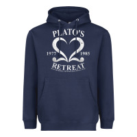 Navy plato retreat club vintage retro nyc t shirt Heavyweight Hoodie - linhVisuals