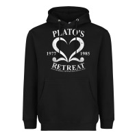 Black plato retreat club vintage retro nyc t shirt Heavyweight Hoodie - linhVisuals