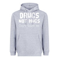 Heather Grey drugs not hugs Heavyweight Hoodie - linhVisuals