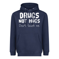 Navy drugs not hugs Heavyweight Hoodie - linhVisuals