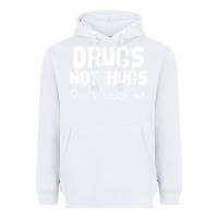 White drugs not hugs Heavyweight Hoodie - linhVisuals