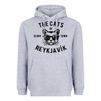 Heather Grey cats of downtown reykjavik t shirt Heavyweight Hoodie - linhVisuals
