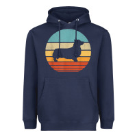 Navy corgi retro vintage 60s 70s sunset dog lovers men women t shirt Heavyweight Hoodie - linhVisuals