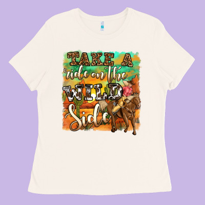 Take A Ride On The Wild Side Ladies Tee Designed By Oliviacreatesart