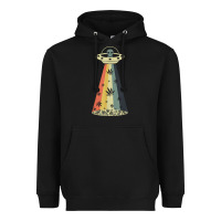 Black vintage alien weed pot leaf ufo abduction marijuana cannabis t shirt Heavyweight Hoodie - linhVisuals