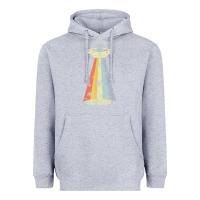 Heather Grey vintage alien weed pot leaf ufo abduction marijuana cannabis t shirt Heavyweight Hoodie - linhVisuals