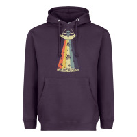 Plum vintage alien weed pot leaf ufo abduction marijuana cannabis t shirt Heavyweight Hoodie - linhVisuals