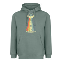 Sage vintage alien weed pot leaf ufo abduction marijuana cannabis t shirt Heavyweight Hoodie - linhVisuals