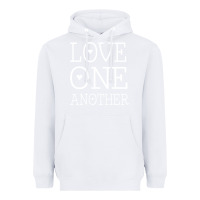 White love one another jesus quote christian t shirt Heavyweight Hoodie - linhVisuals