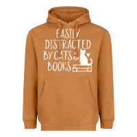 Meerkat easily distracted by cats and books   cute book lover t shirt Heavyweight Hoodie - linhVisuals
