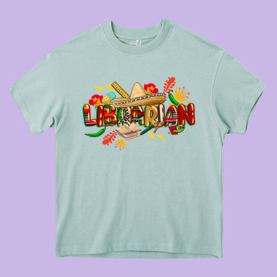 Cinco De Mayo Librarian Heavy Core Tee Designed By Cowgirlartshop