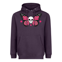 Plum butterfly skull Heavyweight Hoodie - linhVisuals