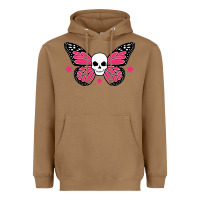 Toasted Coconut butterfly skull Heavyweight Hoodie - linhVisuals