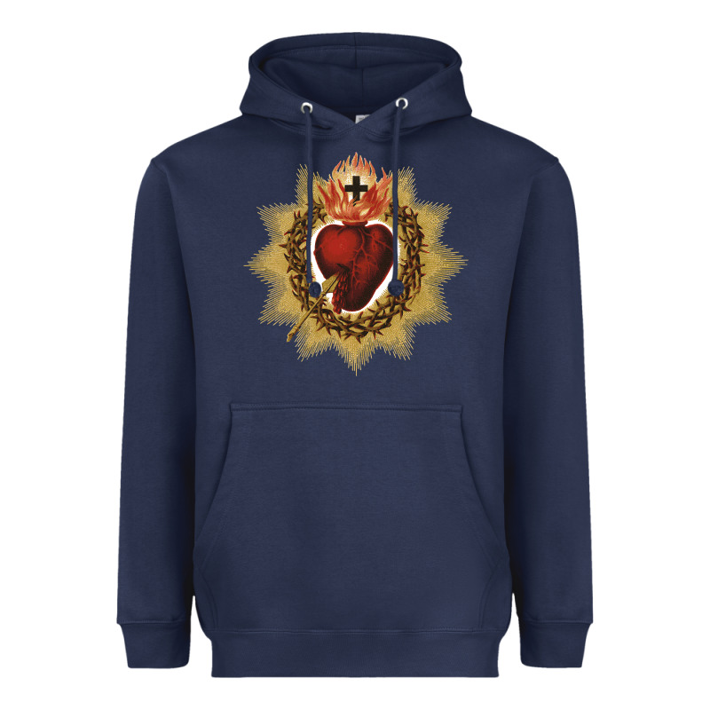 Sacred Heart Of Jesus Catholic Devotion T Shirt Heavyweight Hoodie by linhVisuals | Teevron