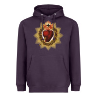 Plum sacred heart of jesus catholic devotion t shirt Heavyweight Hoodie - linhVisuals