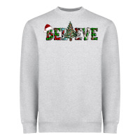 Heather Grey believe Christmas tree Heavyweight Sweatshirt - AdoDesignShop