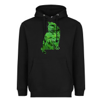 Black funny cannabis & cat lover marijuana weed smoker art t shirt Heavyweight Hoodie - linhVisuals