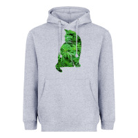 Heather Grey funny cannabis & cat lover marijuana weed smoker art t shirt Heavyweight Hoodie - linhVisuals