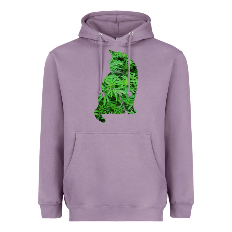 Funny Cannabis & Cat Lover Marijuana Weed Smoker Art T Shirt Heavyweight Hoodie by linhVisuals | Teevron