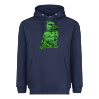 Navy funny cannabis & cat lover marijuana weed smoker art t shirt Heavyweight Hoodie - linhVisuals