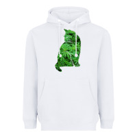 White funny cannabis & cat lover marijuana weed smoker art t shirt Heavyweight Hoodie - linhVisuals